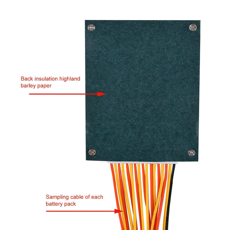 Immagine del retro della scheda BMS 16S 60V 40A
