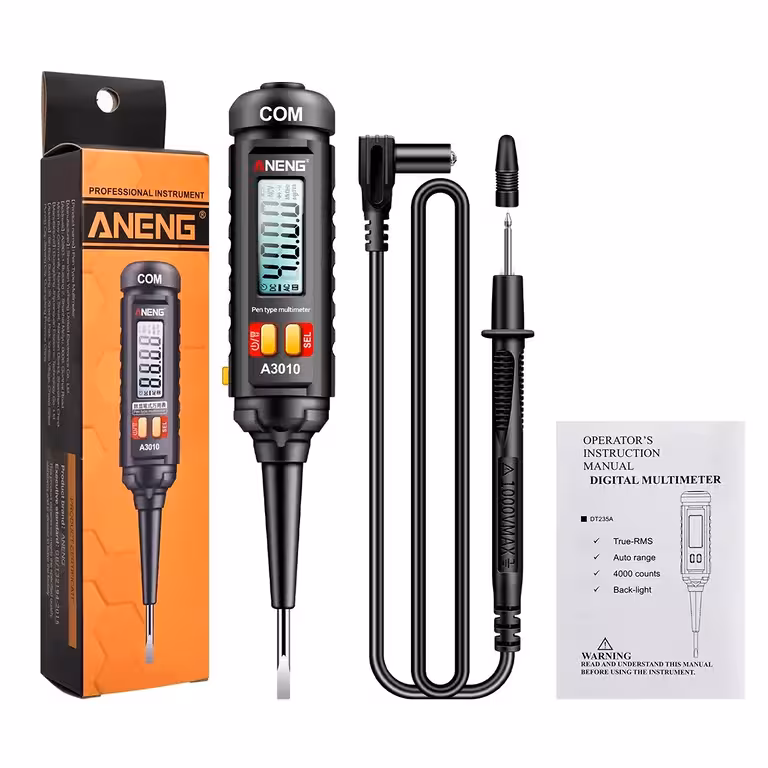 Tester Digitale di Tensione 12V 24V 220V – Penna Multimetro Automatica con Display Professionale e NCV