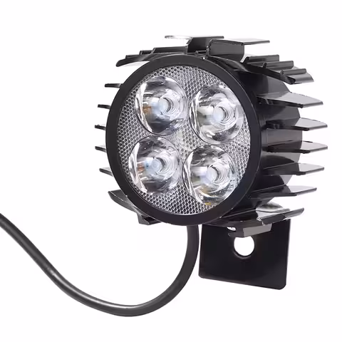 Faro LED con Clacson Integrato per Monopattino e Bicicletta Elettrica – 12V-72V Potente e Durevole