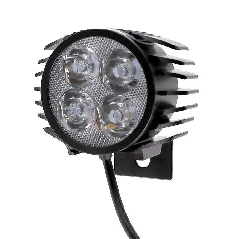 Faro LED per monopattini e biciclette, vista frontale, luce diversa