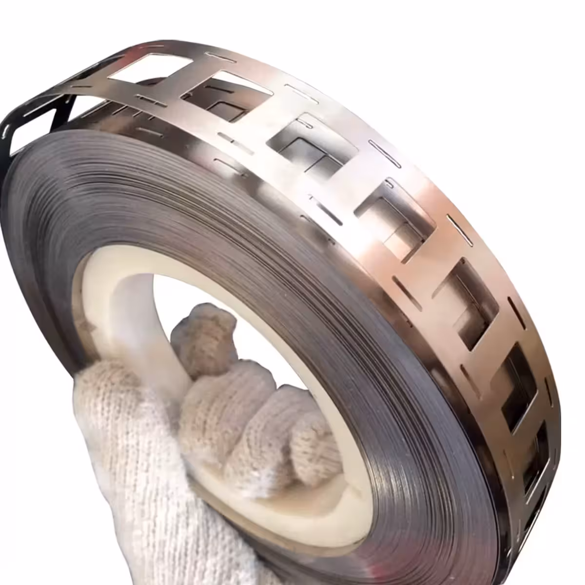 Spessore 0.15 mm del nastro nichel evidenziato in dettaglio