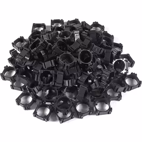 Set 100 Supporti Modulari per Celle Li-Ion 18650 – Clip di Fissaggio per Banco Batterie ABS