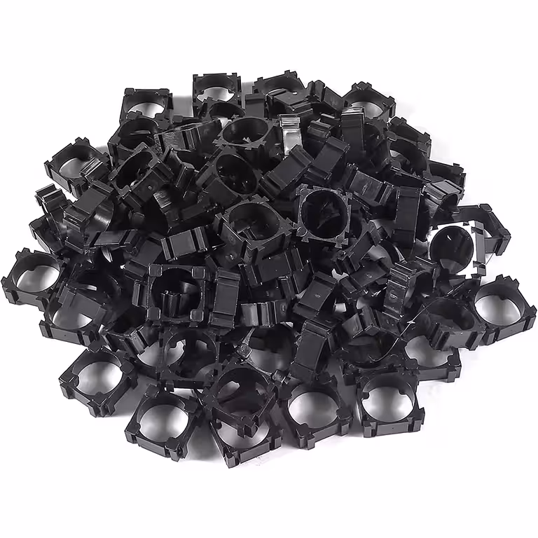 Set 100 Supporti Modulari per Celle Li-Ion 18650 – Clip di Fissaggio per Banco Batterie ABS