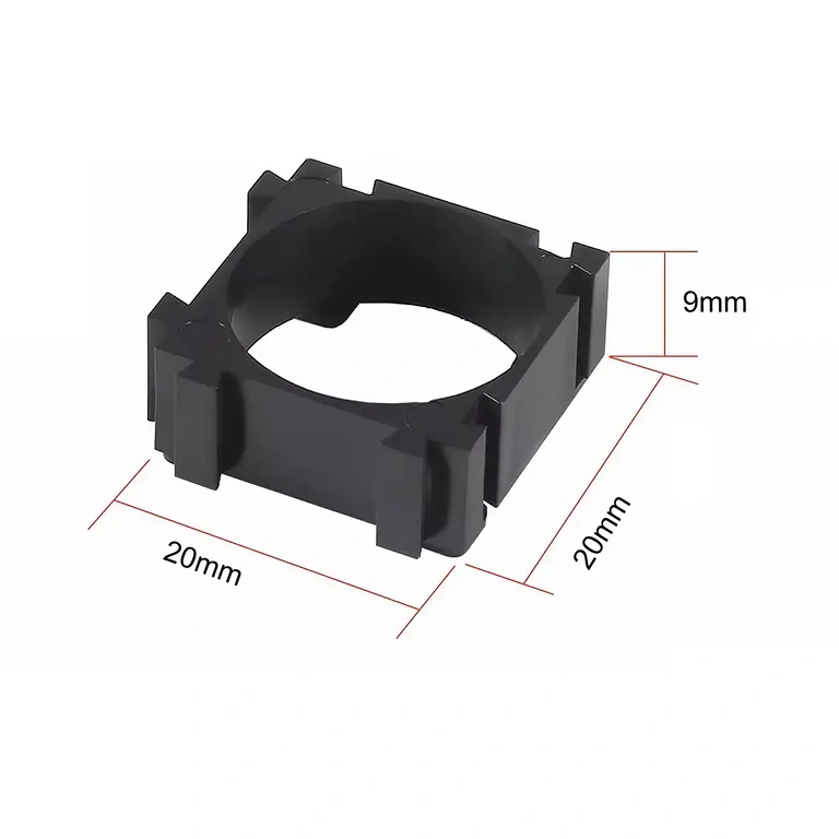 Diagramma con dimensioni supporto modulare per celle 18650 Diagramma tecnico con dimensioni supporto modulare batterie 18650