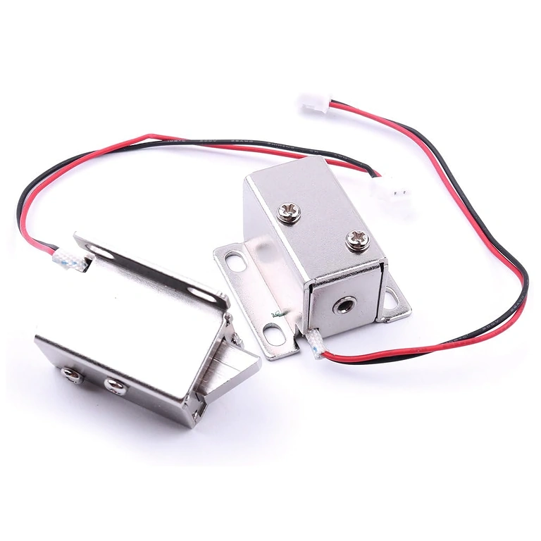 Due serrature elettromagnetiche 12V – vista frontale Due serrature elettromagnetiche 12V presentate frontalmente