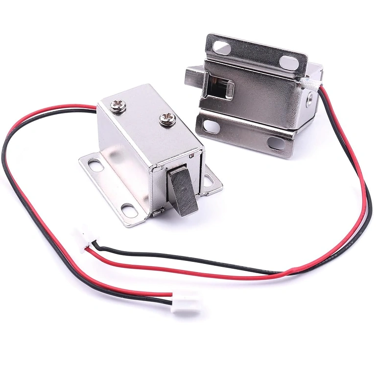 Due serrature elettromagnetiche 12V – vista laterale Due serrature elettromagnetiche 12V fotografate lateralmente