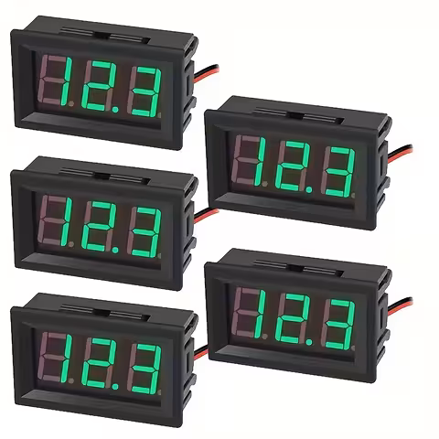 Set 5 Pezzi Voltmetro Digitale da Pannello 5V–120V DC