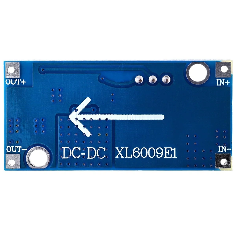Immagine chiara del retro del modulo di alimentazione XL6009