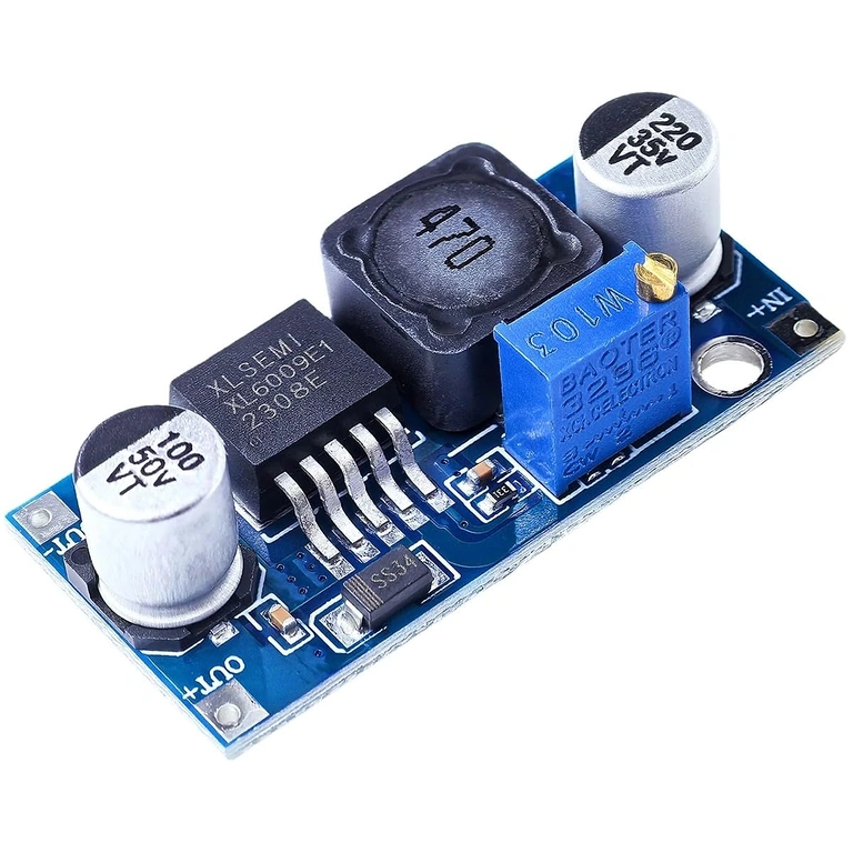 Immagine con i componenti principali del modulo XL6009