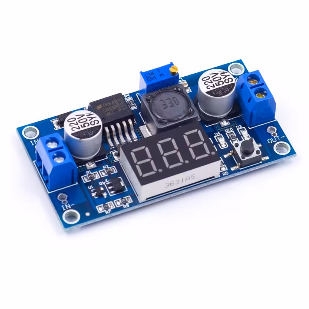 LM2596 Step-Down DC-DC Buck Converter con Display – Alimentatore a Tensione Regolabile 1.25V–37V 3A