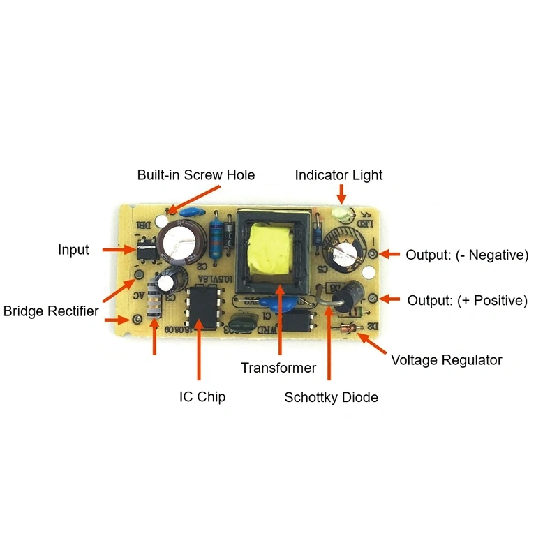 Informazioni tecniche sull’etichetta dell’adattatore 5V