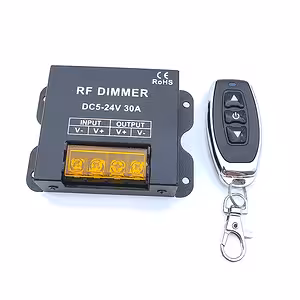 Dimmer Striscia LED 5V 12V 24V 30A con Telecomando RF – Controller DC per Strisce LED Monocromatiche