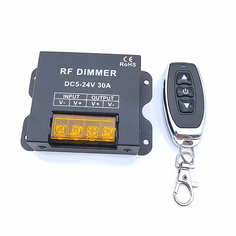 Dimmer Striscia LED 5V 12V 24V 30A con Telecomando RF – Controller DC per Strisce LED Monocromatiche