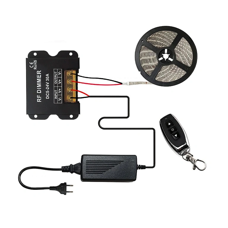 Schema collegamento dimmer striscia LED DC 5V 12V 24V 30A