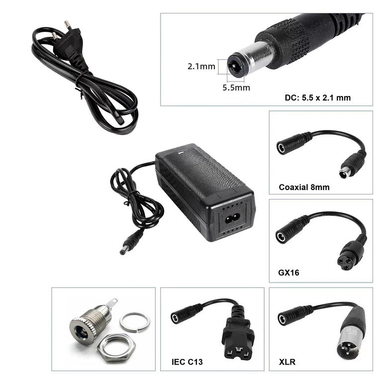 Caricabatterie 60V–67.2V 2A con connettore IEC C13 per scooter CityCoco, Harley e tricicli