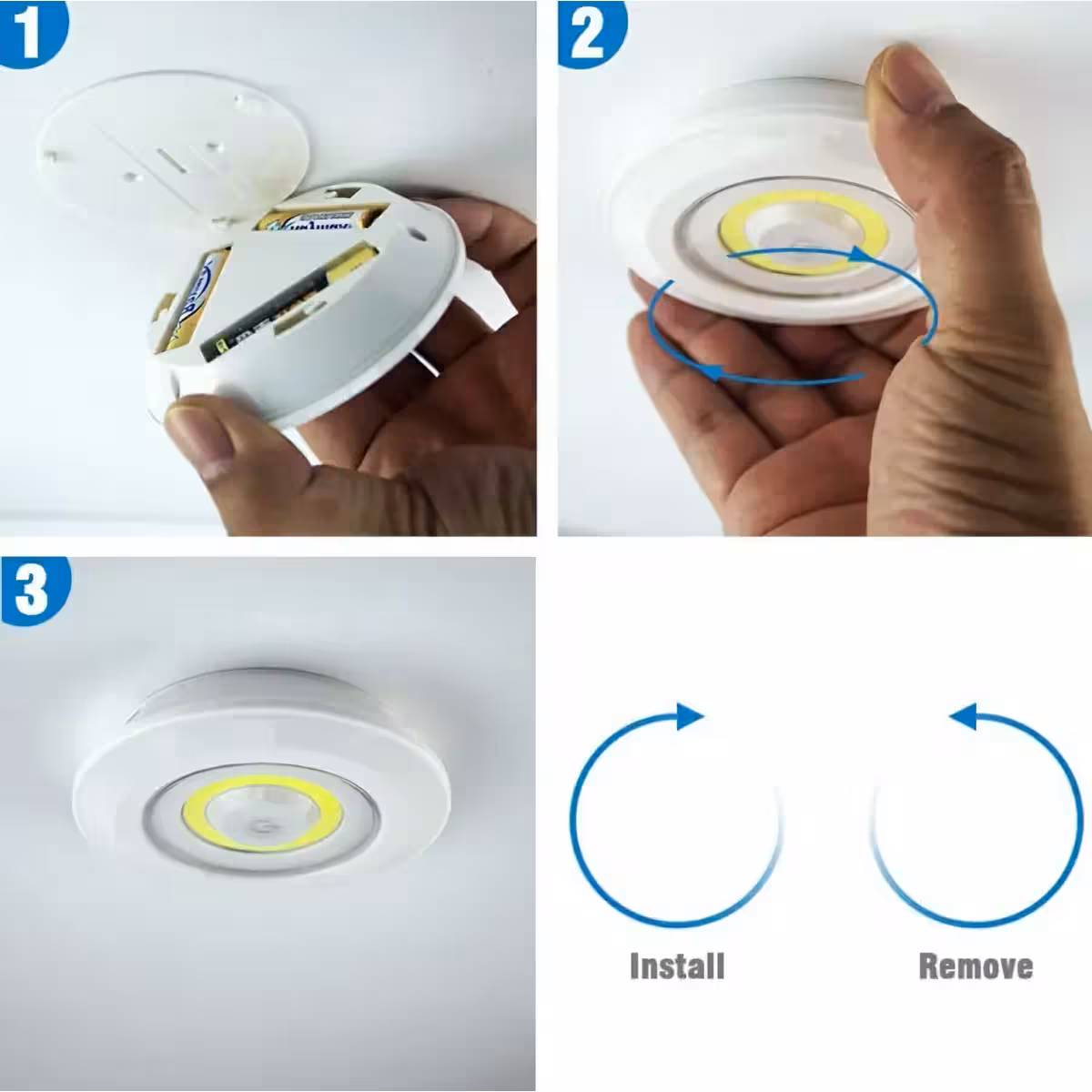 Faretti LED con nastro adesivo incluso per fissaggio su muro o mobili