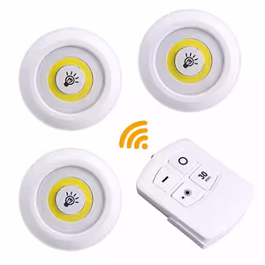 Set 3 faretti LED con telecomando – lampade a batteria per illuminazione interna