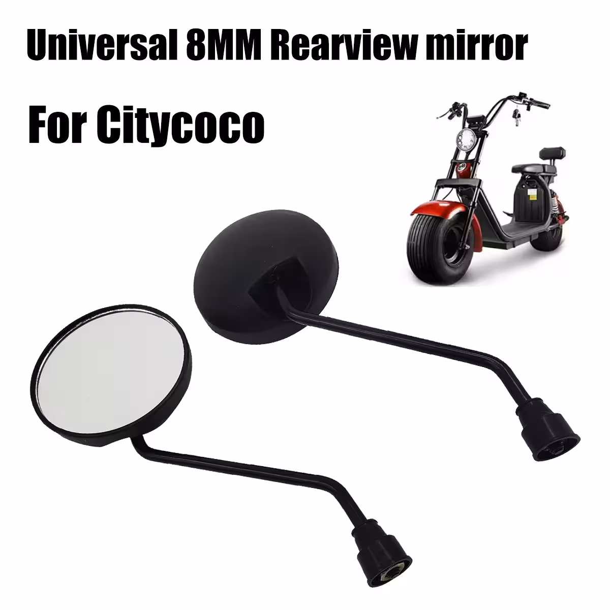 Set specchietti retrovisori universali per scooter elettrici, 8mm, resistenti e facili da installare