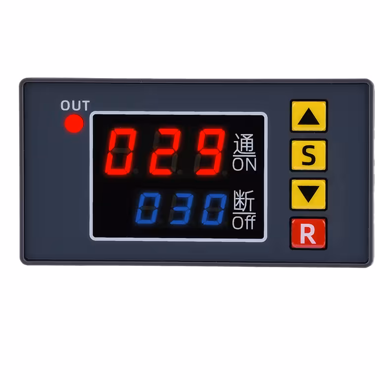 Relè Temporizzatore 24V DC Ciclico – Timer Programmabile con Funzione di Ritardo e Ciclo Ripetitivo