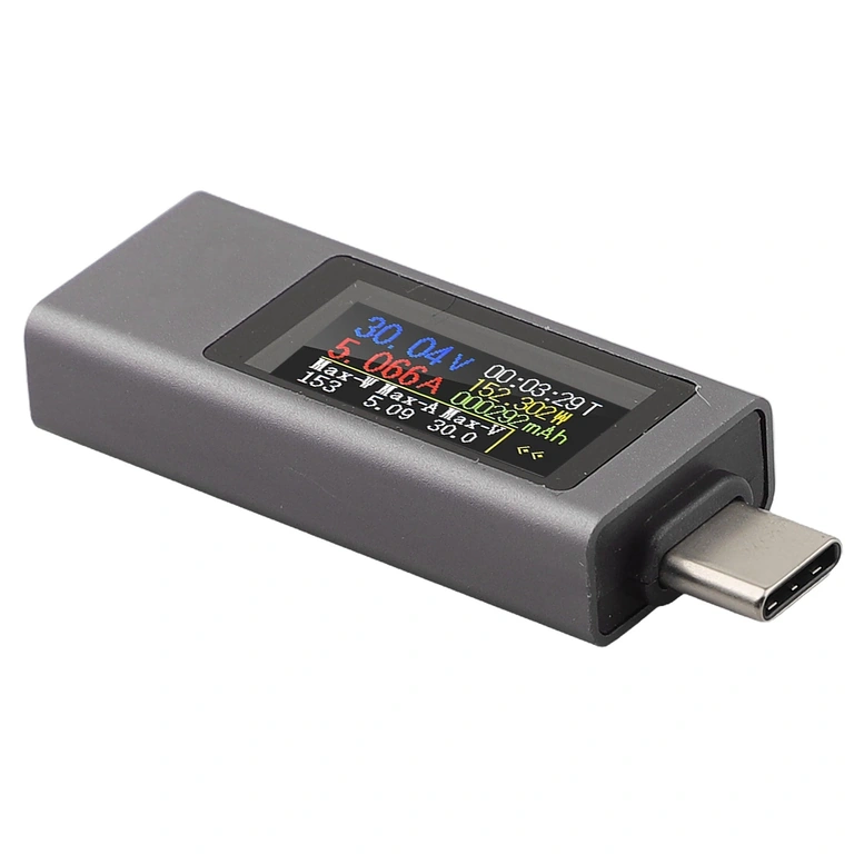 Multimetro USB C Tester KWS-2302C in azione