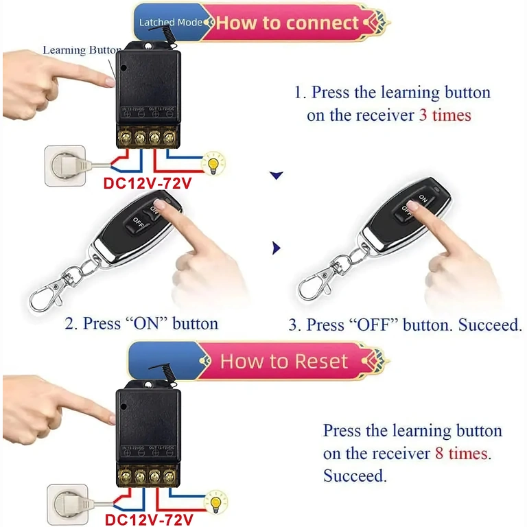 Modulo RF 433MHz, relè con telecomando per controllo preciso e sicuro