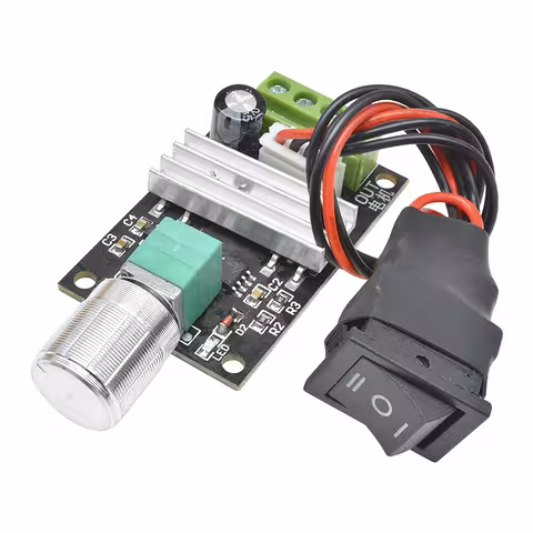 Controller Motore DC 6V 12V 24V 3A – Variatore PWM con Pulsante Inversione di Rotazione, Regolatore Tensione