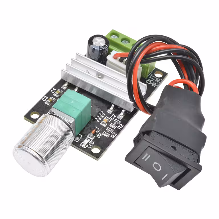 Controller Motore DC 6V 12V 24V 3A – Variatore PWM con Pulsante Inversione di Rotazione, Regolatore Tensione