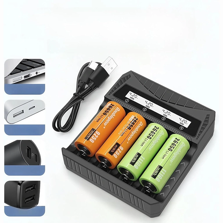 Caricatore universale con batterie Li-ion montate