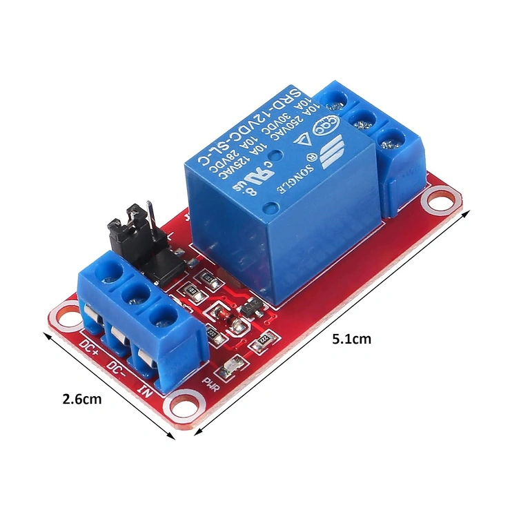 Diagramma dimensioni modulo relè 1 canale per 5V e 12V