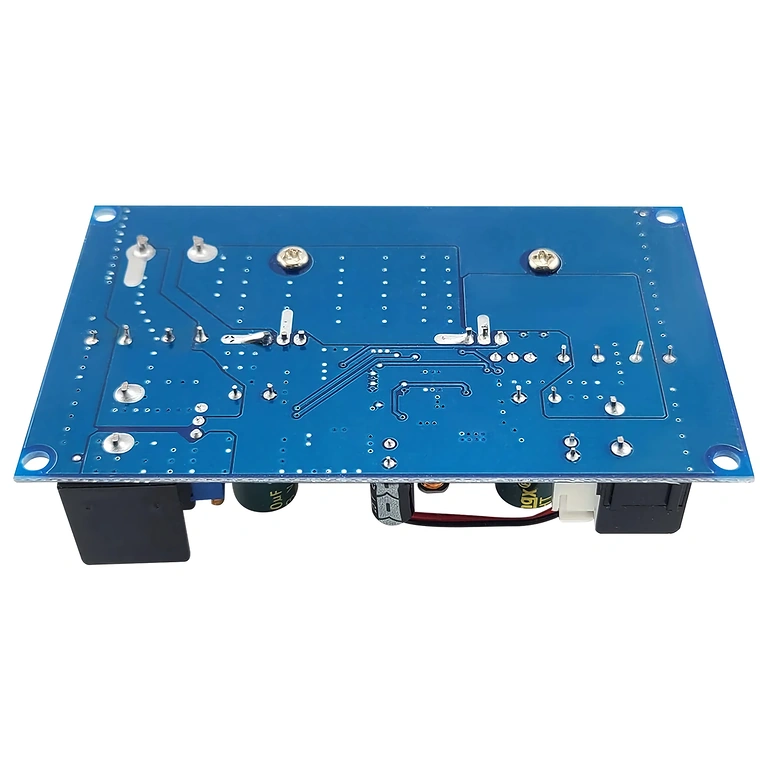 Immagine dettagliata retro convertitore DC-DC Step-Down 600W 25A, con connettori e elementi di raffreddamento