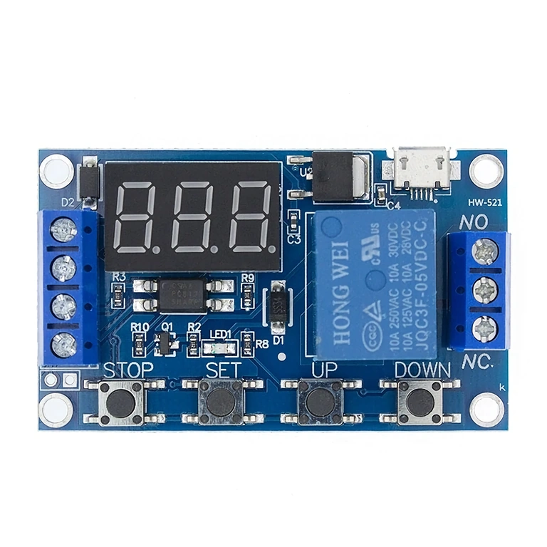 Vista generale modulo relè temporizzazione 6–30V