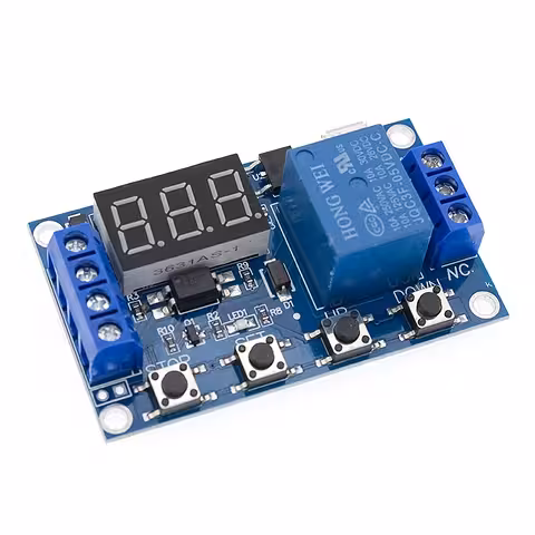 Modulo Relè Ritardo Comando con Display – 6-30V – Tempo Regolabile 0,1s–999min