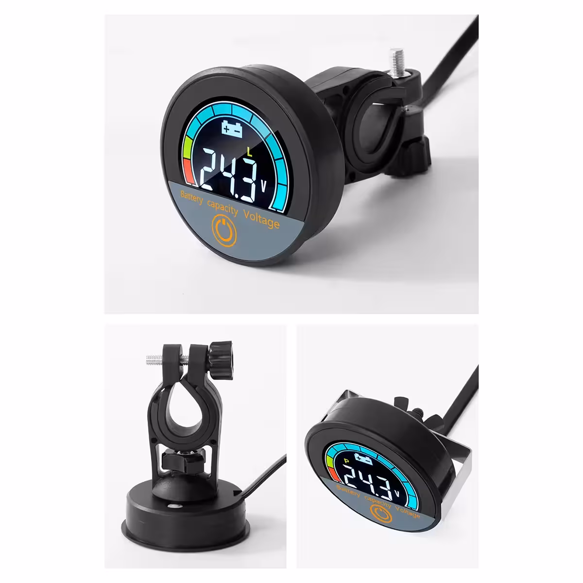 Modulo compatto dell’indicatore digitale con voltmetro e display percentuale batteria, Li-ion e LiFePO4 12V–72V