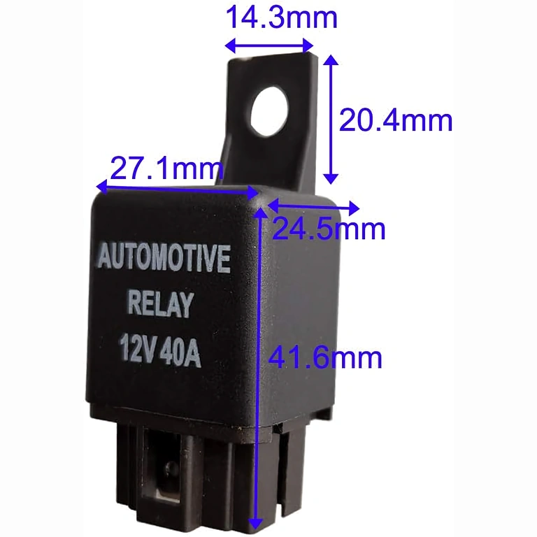 Dimensioni e misure relè auto 12V 4 pin 40A