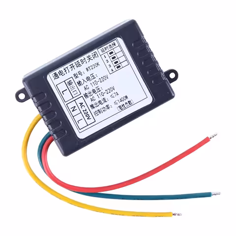 Modulo Relè Temporizzatore Meccanico/Analogico 1–480 min – Ritardo Spegnimento (OFF-delay / Temporizzazione al Ritorno), AC 220V 7A