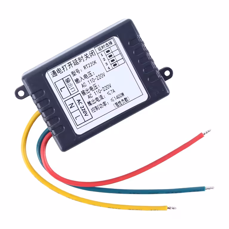 Modulo Relè Temporizzatore Meccanico/Analogico 1–480 min – Ritardo Spegnimento (OFF-delay / Temporizzazione al Ritorno), AC 220V 7A