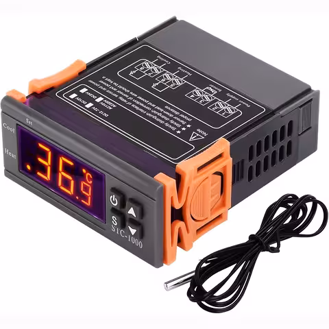 Controller Temperatura Digitale 220V/230V – Termostato Elettronico STC1000 con Sensore NTC e Doppio Relè