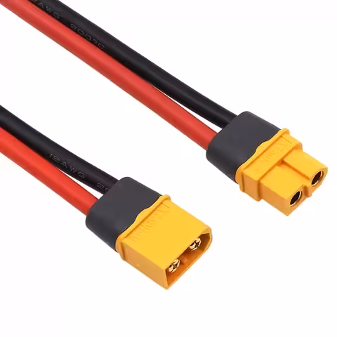 Connettore XT60 Femmina + Maschio con Cavo Spesso 12AWG 30 cm – Spina XT60H per Batterie ad Alta Capacità