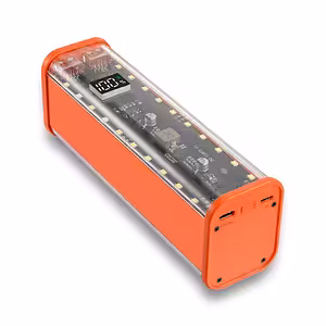 Scocca power bank per 8 batterie 18650, vista frontale