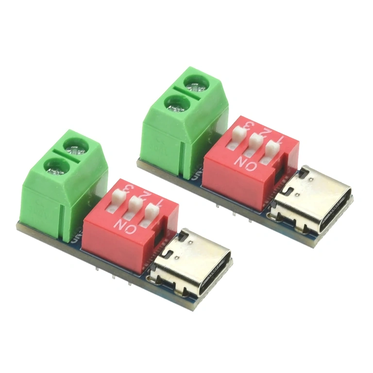 Selezione tensione 5V–20V tramite DIP