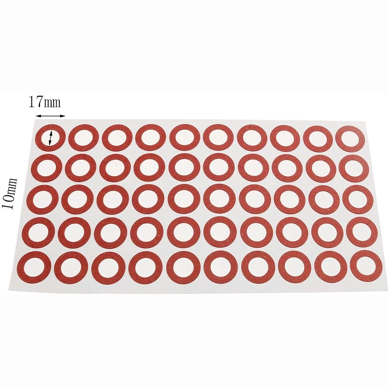 Carta isolante rossa per polo anodico batterie 18650