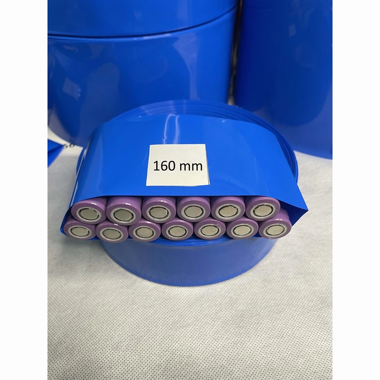 Tubo termorestringente blu 160 mm per pacchi batterie 18650