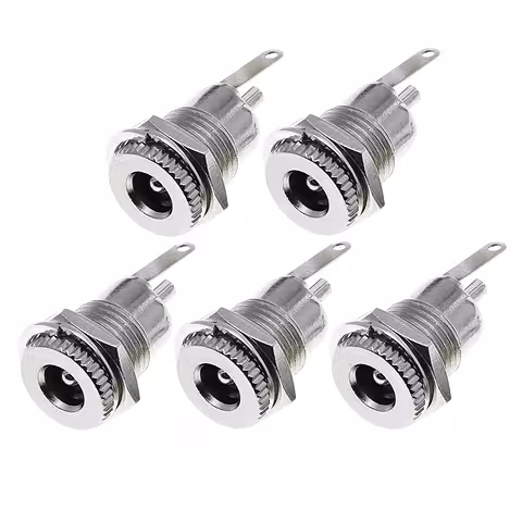 Set 5 Pezzi – Spina Alimentazione DC 12V 5,5mm x 2,1mm – Connettore Femmina