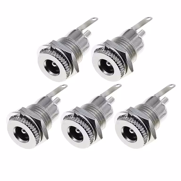 Set 5 Pezzi – Spina Alimentazione DC 12V 5,5mm x 2,1mm – Connettore Femmina