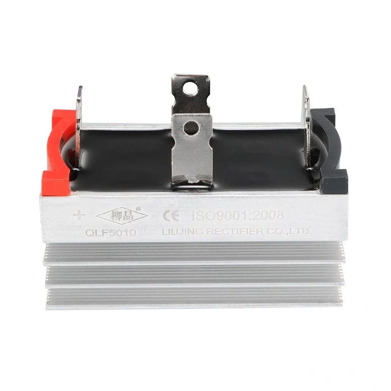 Ponte raddrizzatore monofase con dissipatore vista frontale