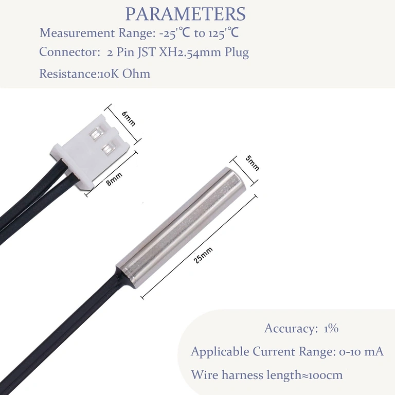 Set 4 pezzi sensore NTC 10K per automazioni termiche
