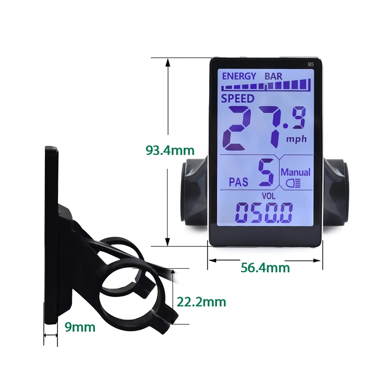 Dimensioni compatte 110x55x30 mm del controller M5 per bicicletta elettrica