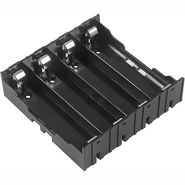 Supporto batteria 18650 a 4 slot vista laterale