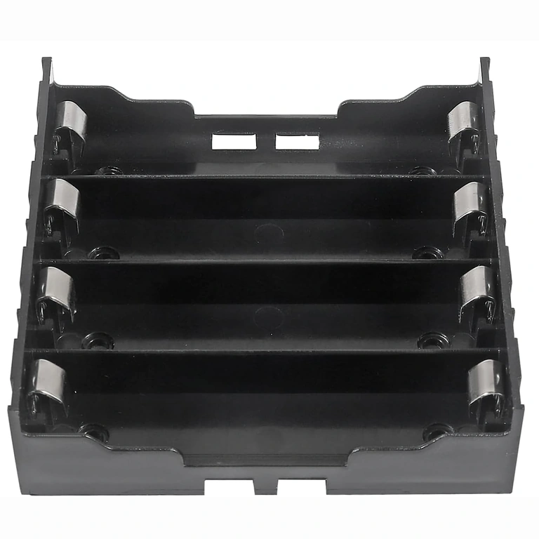 Supporto batteria 18650 a 4 slot vista dall’alto